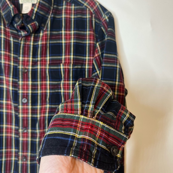 L.L. Bean Shirt Mens Large Long Sleeve Scotch Red Plaid Flannel Vintage Outdoor - Picture 4 of 12
